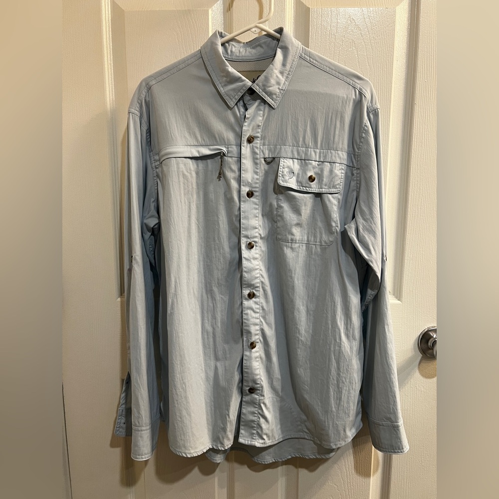Duck Camp Light Blue LS Fishing Shirt